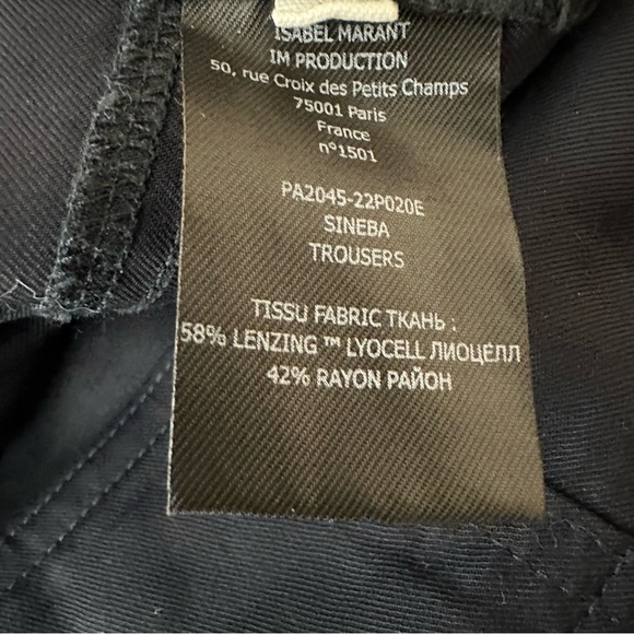 Isabel Marant Etoile Sineba Pants in Faded Night Size 40 - Picture 7 of 9